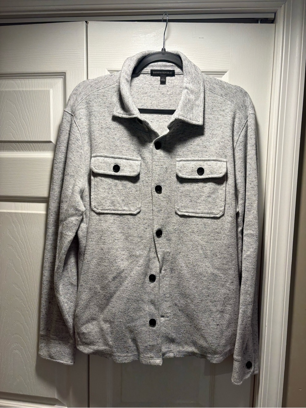 Banana Republic Light Gray Men's Overshirt with Button Pockets